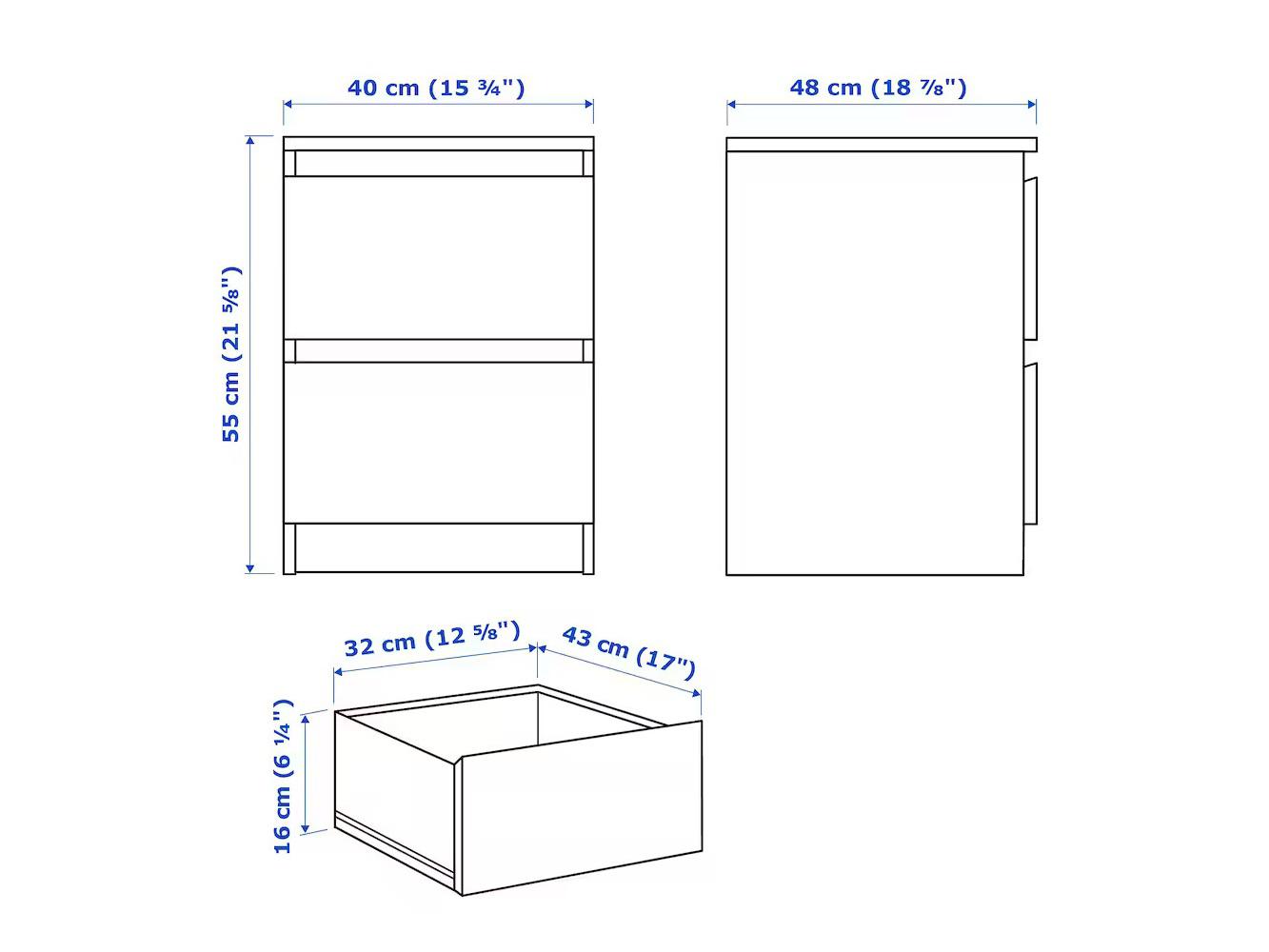 Прикроватная тумба Мальм 113 beige ИКЕА (IKEA) изображение товара